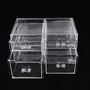 Comptoir de <span class=keywords><strong>maquillage</strong></span> 4 tiroirs en <span class=keywords><strong>acrylique</strong></span> PS de grande capacité Organisateurs de cosmétiques empilables Boîte de rangement pour bijoux Vanity Case - Product Image 5