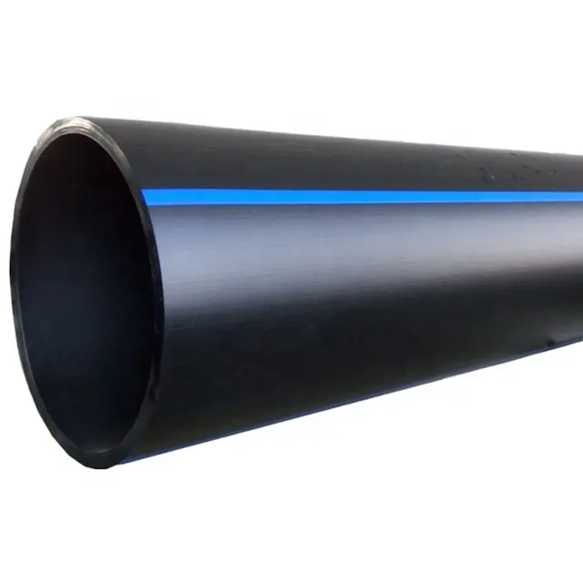 Kunststoff PE 100 Blue Strip SDR17 HDPE Schwarzes Rohr