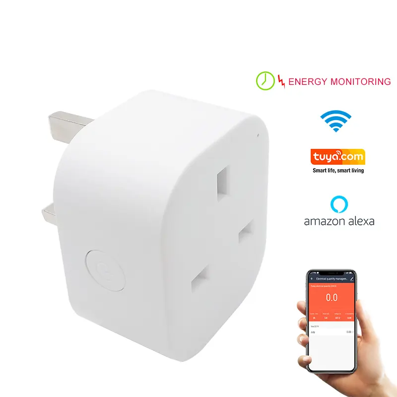 Uk Wifi Smart Plug Afstand Bediende Huishoudapparatuur Met Energie Metering Smart Power Plug