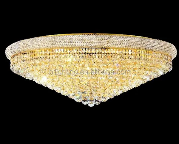 Vendita calda lampade da soffitto in gesso di cristallo all'ingrosso plafoniere di cristallo moderno hotel villa decorazione oro a filo supporti personalizzabili