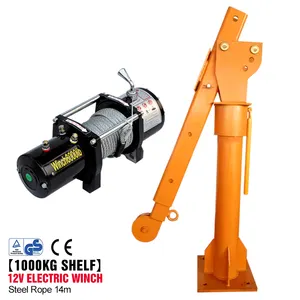 2000LB Swivel Lift Hoist Truck PickUp Crane Davit 1TON 1000キロ12V 14M