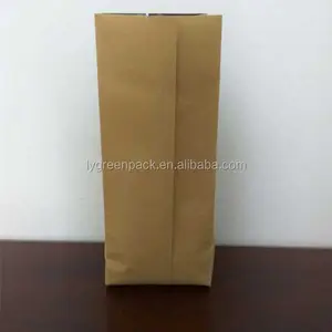 Customized back side sealed gusset cheap kraft paper bags for nuts