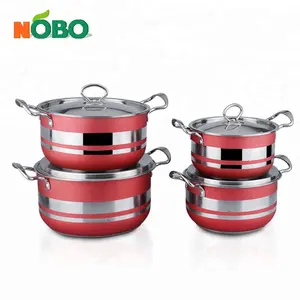 8 pcs Spray color stainless steel cookware sets with induction base