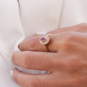 Anillo de Plata de Ley 925 con Piedra Verde para Hombre y Mujer, Anillo de Pareja - Product Image 2