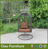 Dernier modèle de mobilier de jardin en rotin en forme de cage à oiseaux, fauteuil suspendu