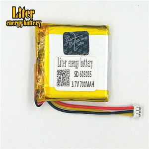 Plug 1.5 <span class=keywords><strong>3</strong></span> P <span class=keywords><strong>3</strong></span>.7 V 603035 mah 700 lithium polymer lipo rechargeable battery li ion solar battery battery with PCM - Product Image 2