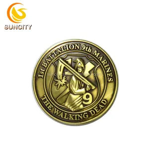 Koin Logam Grosir untuk Battalion 9 Marinir The Walking Dead Koin Souvenir Tantangan Logam