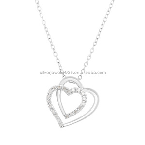2025 Most Popular Classic Beautiful Ladies Design Sterling Silver Mother and <strong>Daughter</strong> Gemstone Stone <strong>Necklace</strong> 925 - Product Image 3