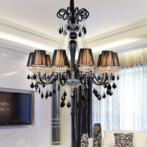 Modern European Crystal Chandelier K9 Glass Prisms E12 Remote Control Adjustable Height for Luxury Living/<strong>Dining</strong> Room <strong>Lighting</strong> - Product Image 1