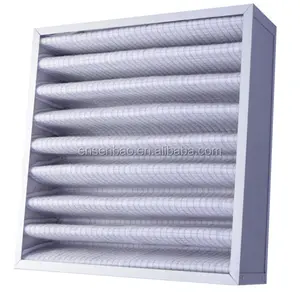 Non Woven Fabric GI / AL Frame Washable Pleated Panel Air Filter G4