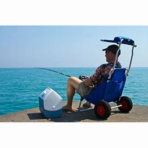 समुद्र तट गाड़ी तह एल्यूमीनियम मछली पकड़ने की तह गाड़ी मछली पकड़ने ट्रॉली पहिया समुद्र तट गाड़ी मछली पकड़ने कुर्सी