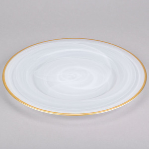 Ensemble d'assiettes à dessert en <span class=keywords><strong>verre</strong></span> à bordure dorée Fine pour mariage - Product Image 3