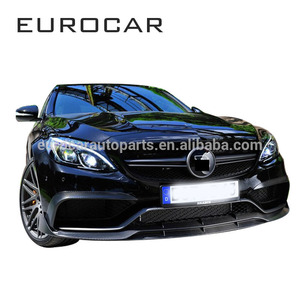 2014-2016 anno <span class=keywords><strong>C</strong></span>-CLASS W205 C63 C63S <span class=keywords><strong>B</strong></span> stile corpo in fibra di carbonio kit diffusore posteriore con punte di scarico ala posteriore emblema labbro anteriore - Product Image 4