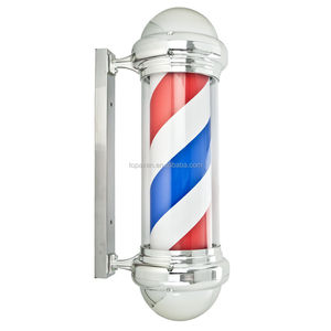 Perche de coiffure rotative métal, couleurs rouge, blanc et bleu, originales, pour Salon de coiffure, 1 pièce - Product Image 1