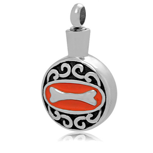 Collar de Hueso Redondo con Colgante de Acero Inoxidable para Cenizas de Cremación, Urna para Hombre - Product Image 1