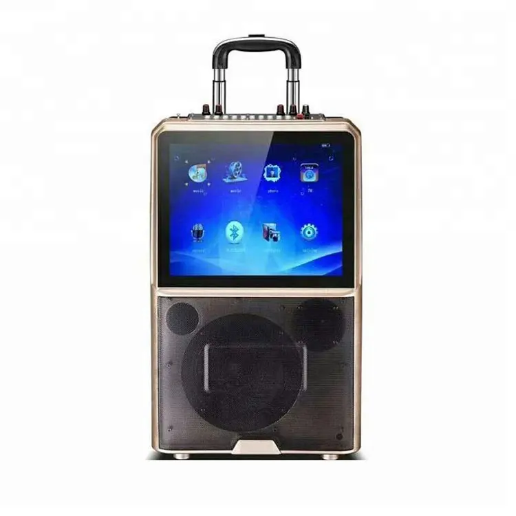 Portable karaoké haut-parleur avec TV écran, écran led mini haut-parleur, mini hifi lcd écran haut-parleur musique mp3