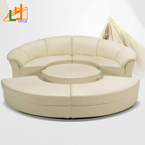 Prezzo di fabbrica <span class=keywords><strong>bianco</strong></span> <span class=keywords><strong>nero</strong></span> rotondo divano letto in vera pelle sezionale divano spugna di riempimento per mobili per la casa <span class=keywords><strong>soggiorno</strong></span> per la vendita - Product Image 6