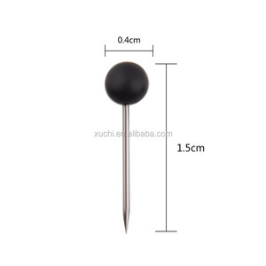 500 Piezas de Clavijas de Mapa con Cabeza Redonda de Plástico Negro de 1/8 de Pulgada, Diseño Art <span class=keywords><strong>Deco</strong></span>, con Punta de Acero, Ecológicas - Product Image 4