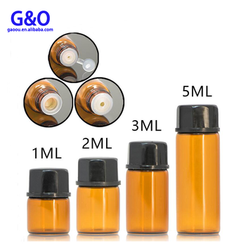 1ml 2ml 3ml 5ml Small Glass Vials Sample Dropper Bottle 1/4 Dram 5/8 Dram 2ml Amber Glass Vial With Orifice Reducer