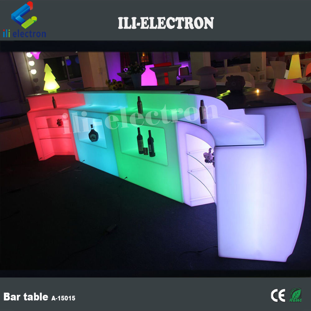 Commmercial comptoir de bar/moderne comptoir de bar/lumineux led comptoir de bar