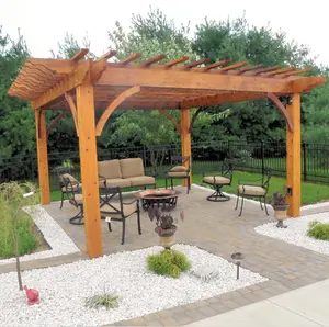 Park Garden Yard solid wood hexagonal pergola shed for Garden, Yard, Park, Villa, Resorts