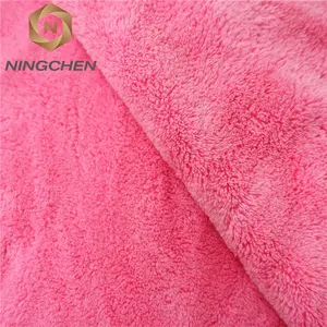 Vải Lông Cừu San Hô 80% Cotton 20% Polyester 400GSM Siêu Dày Đầy Màu Sắc Cạnh Fluffer Thấm Sợi Nhỏ San Hô Fleece Rửa Xe