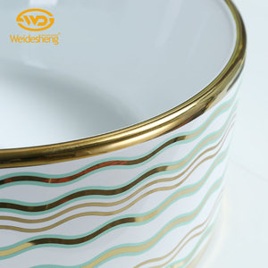 Lavabo en porcelaine, salle de bain, évier en céramique à motif ondulé coloré, nouveau Design - Product Image 6