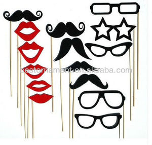 Accesorios para cabina de fotos, sombrero con bigote en palo, fiesta de boda, 15 uds. - Product Image 3