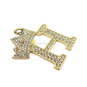 Design personalizzato Accettabile <span class=keywords><strong>Alfabeto</strong></span> Iniziale <span class=keywords><strong>Lettere</strong></span> H E La Corona di Modo Collane Fare Hip Hop di Fascini & Pendenti - Product Image 4