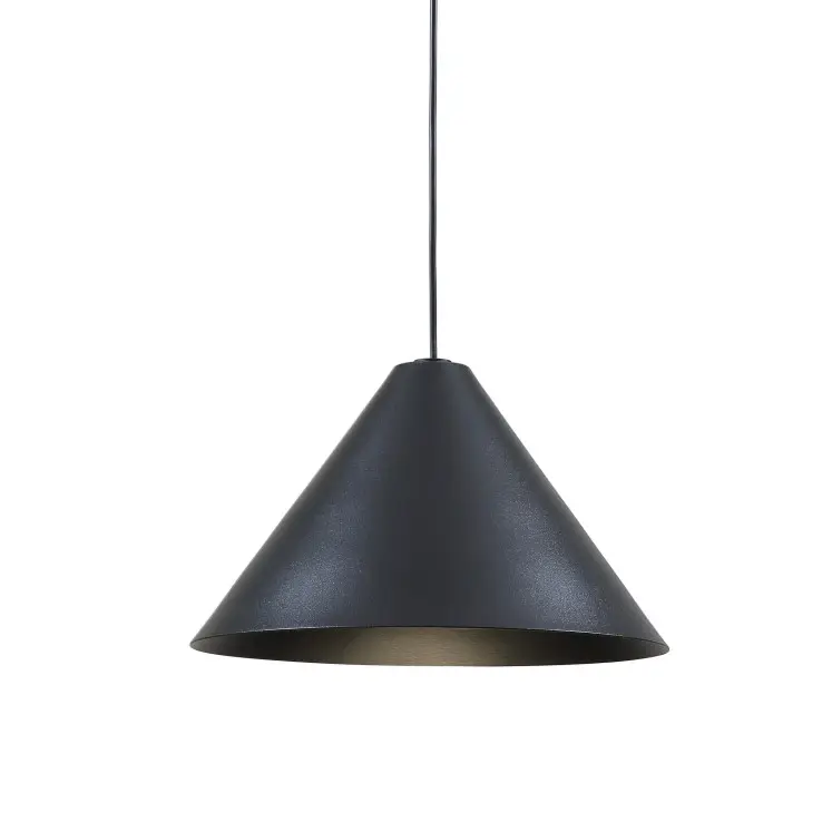 Noord-europa Markt Eenvoudige Kegel Plafondlamp Zwart Aluminium Opknoping Licht Voor Restaurant Bar Keuken