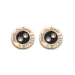 아연 합금 새겨진 라운드 골드 도금 이름 로고 사용자 정의 재봉 금속 2 구멍 버튼 모자 로고 - Product Image 1