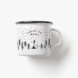 8cm Red Blue Green Speckled Color Custom logo Brand Print Lightweight Cappuccino Reusable Coffee Metal Enamel <strong>Cup</strong> for <strong>Camping</strong> - Product Image 3