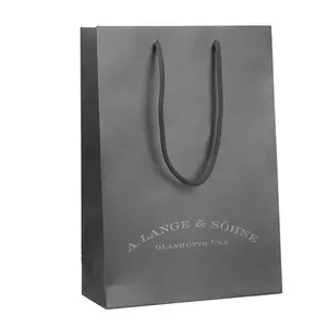 embossing logo printed paper bag boutique, high quality paper shopping bag