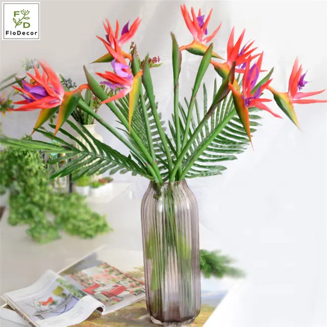 Artificial Bird Of Paradise Flower PU Real Touch Home Table Center Piece Wedding Party Decoration Hotel Showroom Decoration