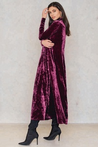 Women <strong>Long</strong> Sleeve Purple <strong>Velvet</strong> Maxi <strong>Dresses</strong> - Product Image 4