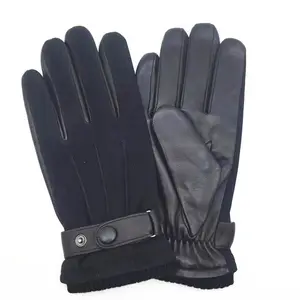 Classique Hiver mouton daim gants en cuir pour hommes