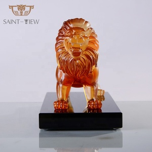 Figurine de Lion en verre cristal, art créatif, Statue d'animaux sauvages, décoration de maison - Product Image 3