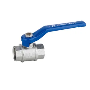 Zinc Alloy Ball Valve Nickel Plated With Red Iron Handle 1/2"