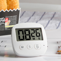 Timer Digital Alarm Ganda Ramah Lingkungan Plastik LCD Desktop Pengingat Getaran Jam/Timer Hitung Mundur Bertenaga Baterai
