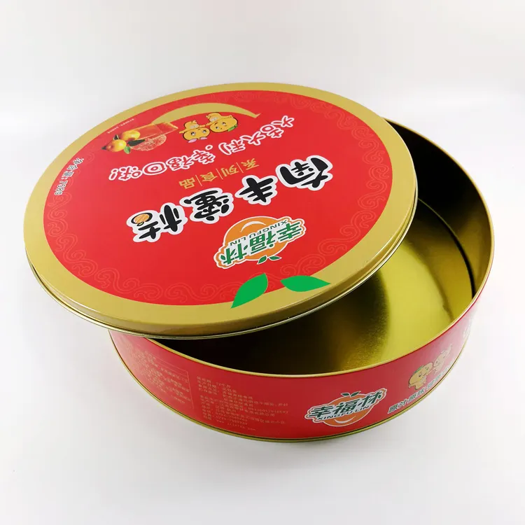 Factory Food grade Empay Round Metal biscuit cookies tin cans