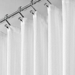 <span class=keywords><strong>Rideau</strong></span> <span class=keywords><strong>de</strong></span> <span class=keywords><strong>douche</strong></span> texturé en polyester blanc QJMAX <span class=keywords><strong>avec</strong></span> crochets pour salle <span class=keywords><strong>de</strong></span> bain - Product Image 5