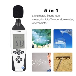 FLUS ET-965 Misuratore Ambientale Multifunzione 5 in 1: Misuratore di Luce, Misuratore di Livello Sonoro, Misuratore di Umidità/Temperatura, Anemometro - Product Image 5
