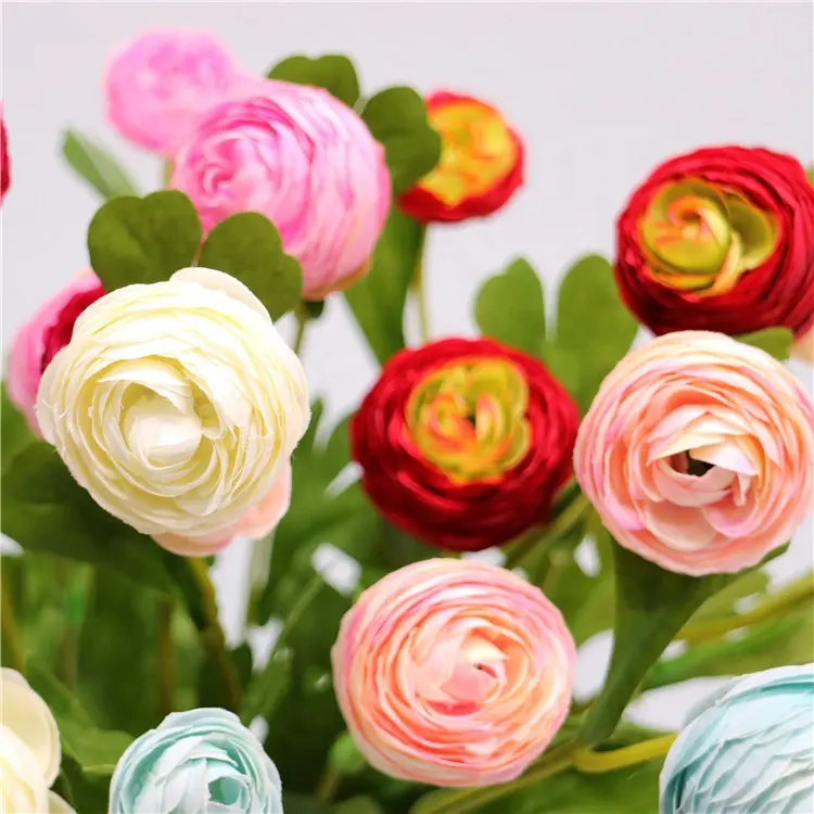 S-1239 Wholesale High Quality Artificial Red Silk Single Stem Rose Flower Camellia Rose Flower For Decoration