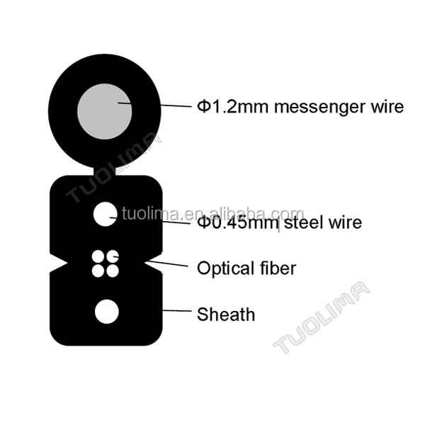 N Tuolima открытый для электросвязи ftth самонесущий кабель 4 волокна