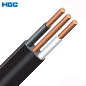 Cable plano eléctrico Flexible aislado de PVC, cable conductor de cobre sólido de 2,5mm