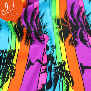 कोई MOQ 190gsm 82% नायलॉन 18% स्पैन्डेक्स मुद्रित Swimwear के रंगीन उष्णकटिबंधीय पैटर्न बिकनी मुद्रण कपड़े - Product Image 3