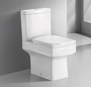 Inodoro de Dos Piezas Cuadrado Moderno con Doble Descarga y Desagüe en Forma de P de Cerámica Tangshan de China para el Mercado Europeo - Product Image 1