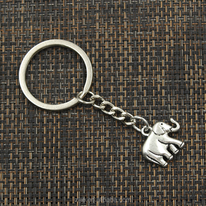 Moda 30mm llavero dominante del metal Keychain joyería plata <span class=keywords><strong>antigua</strong></span> plateada doble cara elefante 21*18 * 5mm colgante - Product Image 3