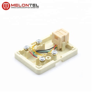 Boîtier de sortie téléphonique mural Melontel MT-5821 RJ11 en plastique ABS ivoire à port unique - Product Image 4