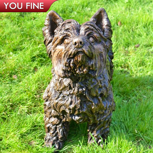 Belle statue de <span class=keywords><strong>chien</strong></span> en laiton de jardin aux cheveux longs Sculpture de <span class=keywords><strong>cairn</strong></span> terrier en bronze britannique - Product Image 3